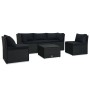 Set de muebles de jardín 4 pzas y cojines ratán sintético negro de vidaXL, Sofás de exterior - Ref: Foro24-47811, Precio: 527...
