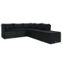 Set de muebles de jardín 4 pzas y cojines ratán sintético negro de vidaXL, Sofás de exterior - Ref: Foro24-47811, Precio: 527...