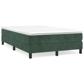 Cama box spring con colchón terciopelo verde oscuro 120x190 cm de , Camas y somieres - Ref: Foro24-3269680, Precio: 361,03 €,...