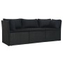 Set de muebles de jardín 4 pzas y cojines ratán sintético negro de vidaXL, Sofás de exterior - Ref: Foro24-47811, Precio: 527...