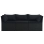 Set de muebles de jardín 4 pzas y cojines ratán sintético negro de vidaXL, Sofás de exterior - Ref: Foro24-47811, Precio: 527...