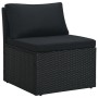 Set de muebles de jardín 4 pzas y cojines ratán sintético negro de vidaXL, Sofás de exterior - Ref: Foro24-47811, Precio: 527...