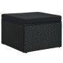 Set de muebles de jardín 4 pzas y cojines ratán sintético negro de vidaXL, Sofás de exterior - Ref: Foro24-47811, Precio: 527...