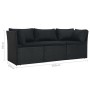 Set de muebles de jardín 4 pzas y cojines ratán sintético negro de vidaXL, Sofás de exterior - Ref: Foro24-47811, Precio: 527...