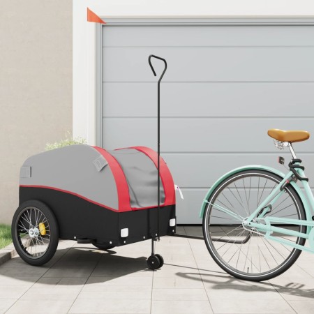 Remolque para bicicleta hierro negro y rojo 45 kg de , Remolques para bicicletas - Ref: Foro24-94153, Precio: 103,49 €, Descu...