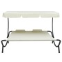 Tumbona de exterior con dosel y almohadas blanco crema de vidaXL, Camas para exteriores - Ref: Foro24-48068, Precio: 119,19 €...