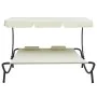 Tumbona de exterior con dosel y almohadas blanco crema de vidaXL, Camas para exteriores - Ref: Foro24-48068, Precio: 116,92 €...