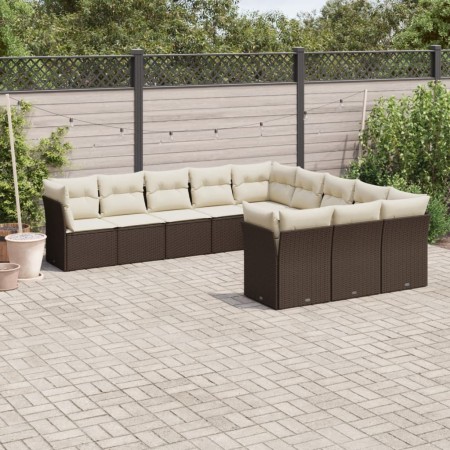 Set de sofás de jardín 11 pzas cojines ratán sintético marrón de , Conjuntos de jardín - Ref: Foro24-3218413, Precio: 716,40 ...