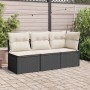 Sofá de jardín sin reposabrazos con cojines ratán PE negro de , Sofás de exterior - Ref: Foro24-366011, Precio: 58,83 €, Desc...