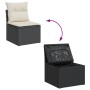 Sofá de jardín sin reposabrazos con cojines ratán PE negro de , Sofás de exterior - Ref: Foro24-366011, Precio: 58,83 €, Desc...