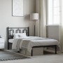Estructura de cama con cabecero metal negro 90x200 cm de , Camas y somieres - Ref: Foro24-374234, Precio: 74,86 €, Descuento: %