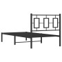 Estructura de cama con cabecero metal negro 90x200 cm de , Camas y somieres - Ref: Foro24-374234, Precio: 74,86 €, Descuento: %