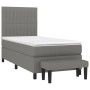 Cama box spring con colchón tela gris oscuro 90x190 cm de vidaXL, Camas y somieres - Ref: Foro24-3136718, Precio: 360,89 €, D...