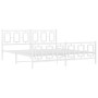 Estructura cama metal con cabecero y estribo blanco 180x200 cm de , Camas y somieres - Ref: Foro24-374312, Precio: 148,52 €, ...