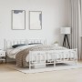 Estructura cama metal con cabecero y estribo blanco 180x200 cm de , Camas y somieres - Ref: Foro24-374312, Precio: 148,52 €, ...