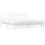 Estructura cama metal con cabecero y estribo blanco 180x200 cm de , Camas y somieres - Ref: Foro24-374312, Precio: 148,52 €, ...