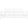 Estructura cama metal con cabecero y estribo blanco 180x200 cm de , Camas y somieres - Ref: Foro24-374312, Precio: 148,52 €, ...