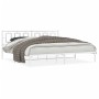 Estructura de cama con cabecero metal blanca 200x200 cm de , Camas y somieres - Ref: Foro24-374297, Precio: 124,12 €, Descuen...