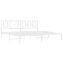 Estructura de cama con cabecero metal blanca 200x200 cm de , Camas y somieres - Ref: Foro24-374297, Precio: 124,12 €, Descuen...