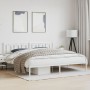 Estructura de cama con cabecero metal blanca 200x200 cm de , Camas y somieres - Ref: Foro24-374297, Precio: 124,12 €, Descuen...