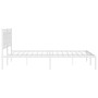 Estructura de cama con cabecero metal blanca 200x200 cm de , Camas y somieres - Ref: Foro24-374297, Precio: 124,12 €, Descuen...