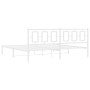 Estructura de cama con cabecero metal blanca 200x200 cm de , Camas y somieres - Ref: Foro24-374297, Precio: 124,12 €, Descuen...