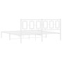 Estructura de cama de metal con cabecero blanco 183x213 cm de , Camas y somieres - Ref: Foro24-374295, Precio: 120,82 €, Desc...