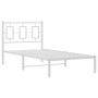 Estructura de cama de metal con cabecero blanco 90x200 cm de , Camas y somieres - Ref: Foro24-374283, Precio: 71,10 €, Descue...