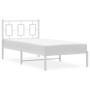 Estructura de cama de metal con cabecero blanco 90x200 cm de , Camas y somieres - Ref: Foro24-374283, Precio: 71,10 €, Descue...