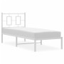 Estructura de cama de metal con cabecero blanco 80x200 cm de , Camas y somieres - Ref: Foro24-374281, Precio: 64,02 €, Descue...