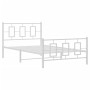 Estructura cama metal con cabecero y pie cama blanca 107x203 cm de , Camas y somieres - Ref: Foro24-374304, Precio: 90,73 €, ...