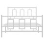 Estructura cama metal con cabecero y pie cama blanca 107x203 cm de , Camas y somieres - Ref: Foro24-374304, Precio: 90,73 €, ...