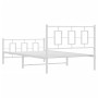 Estructura cama metal con cabecero y pie cama blanca 107x203 cm de , Camas y somieres - Ref: Foro24-374304, Precio: 90,73 €, ...