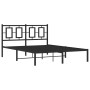 Estructura de cama con cabecero metal negro 140x190 cm de , Camas y somieres - Ref: Foro24-374241, Precio: 108,36 €, Descuent...
