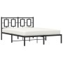 Estructura de cama con cabecero metal negro 140x190 cm de , Camas y somieres - Ref: Foro24-374241, Precio: 108,36 €, Descuent...