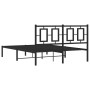 Estructura de cama con cabecero metal negro 140x190 cm de , Camas y somieres - Ref: Foro24-374241, Precio: 108,36 €, Descuent...
