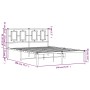 Estructura de cama con cabecero metal negro 140x190 cm de , Camas y somieres - Ref: Foro24-374241, Precio: 108,36 €, Descuent...