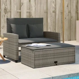 Gartensofa mit Kissen, 2-Sitzer, graues synthetisches Rattan von , Outdoor-Sofas - Ref: Foro24-365134, Preis: 280,71 €, Rabat...