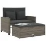 Garden sofa with cushions 2 seater gray synthetic rattan by , Outdoor sofas - Ref: Foro24-365134, Price: 280,71 €, Discount: %