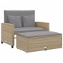Sofá de jardín con cojines de 2 plazas ratán sintético beige de , Sofás de exterior - Ref: Foro24-365136, Precio: 256,18 €, D...