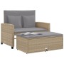 Sofá de jardín con cojines de 2 plazas ratán sintético beige de , Sofás de exterior - Ref: Foro24-365136, Precio: 256,18 €, D...