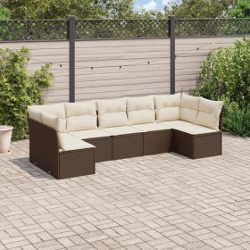 Juego de sofás de jardín 7 piezas con cojines ratán PE marrón de , Conjuntos de jardín - Ref: Foro24-3217433, Precio: 420,79 ...