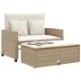 Garden sofa with cushions 2 seater rattan and beige acacia wood by , Outdoor sofas - Ref: Foro24-365143, Price: 323,90 €, Dis...