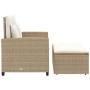 Sofá de jardín con cojines 2 plazas ratán y madera acacia beige de , Sofás de exterior - Ref: Foro24-365143, Precio: 297,59 €...