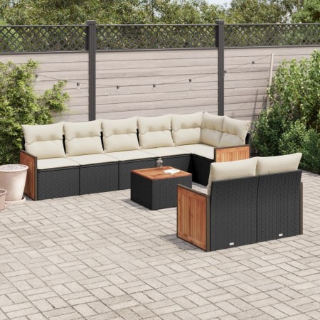Set de sofás de jardín 8 piezas y cojines ratán sintético negro de , Conjuntos de jardín - Ref: Foro24-3260236, Precio: 568,4...