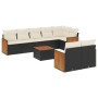 Set de sofás de jardín 8 piezas y cojines ratán sintético negro de , Conjuntos de jardín - Ref: Foro24-3260236, Precio: 568,4...