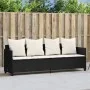 Sun lounger with black synthetic rattan cushions by , Loungers - Ref: Foro24-368344, Price: 232,24 €, Discount: %