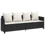 Tumbona con cojines ratán sintético negro de , Tumbonas - Ref: Foro24-368344, Precio: 223,22 €, Descuento: %