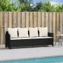 Sun lounger with black synthetic rattan cushions by , Loungers - Ref: Foro24-368344, Price: 232,24 €, Discount: %