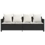 Sun lounger with black synthetic rattan cushions by , Loungers - Ref: Foro24-368344, Price: 232,24 €, Discount: %